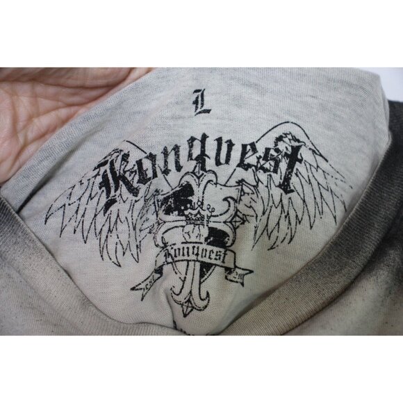 Konquest Mens Large Y2K Style Studded T-Shirt NEW A1575 - Picture 4 of 8